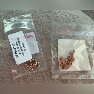 Gold Crimp Beads & Rose Gold Vermeil Clam Shell Bead Ends for Jewelry Making